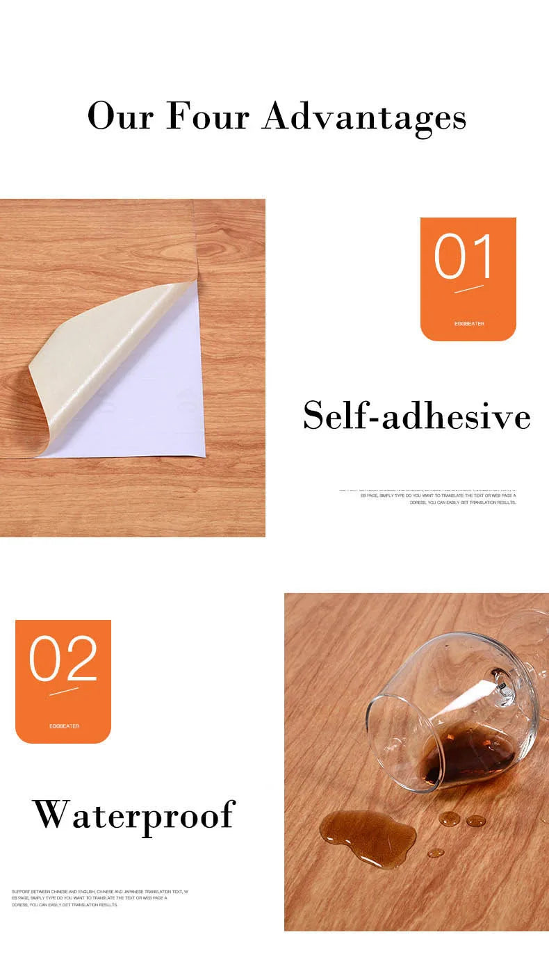 45CM PVC Wood Striped Self-Adhesive Wallpaper Background Wall Desk Cabinet Furniture Renovation Waterproof Sticker